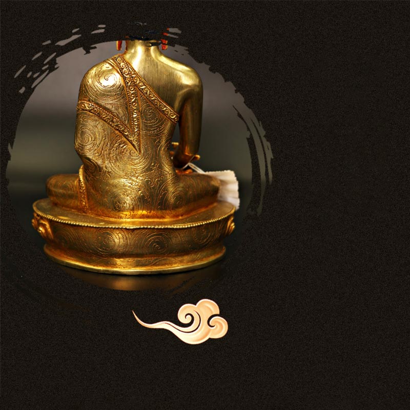 Buddha Shakyamuni Medicine Buddha Compassion Copper Gold Plated Statue Decoration - Image 13