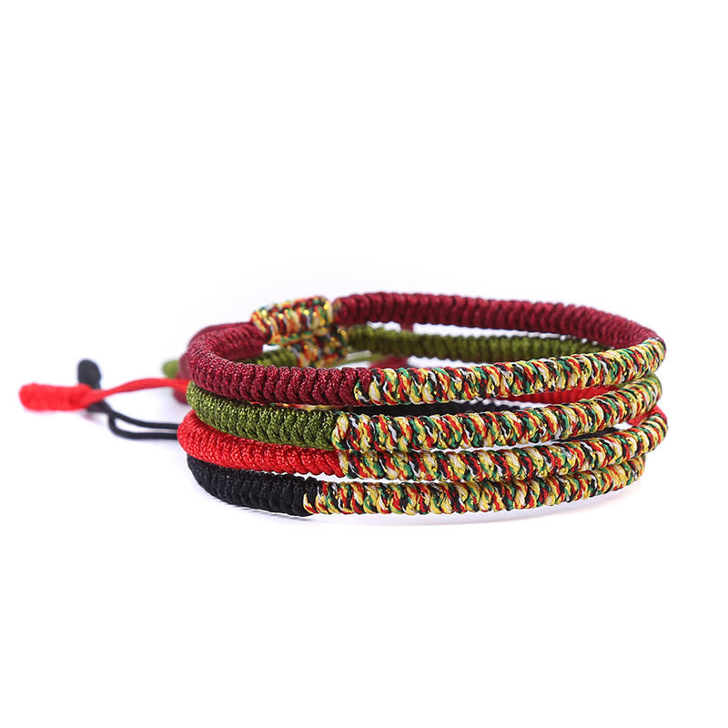 Tibetan Handmade Multicolor King Kong Knot Luck Strength Braided Bracelet - Image 14