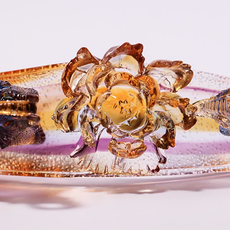 Handmade Liuli Crystal Ruyi Elephant Art Piece Home Decoration With Crystal Base - Image 12