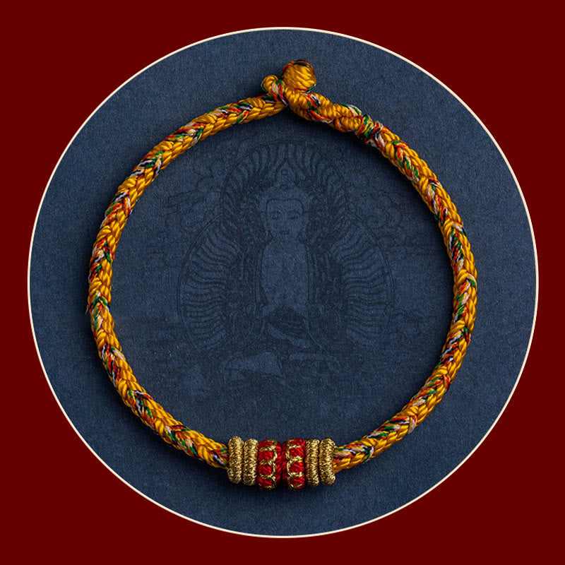 Tibet Handmade Chinese Zodiac Natal Buddha Luck Strength Braided String Bracelet - Image 25