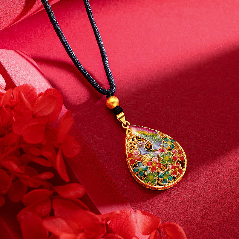 Colorful Phoenix Flower Luck Strength Necklace Pendant - Image 3