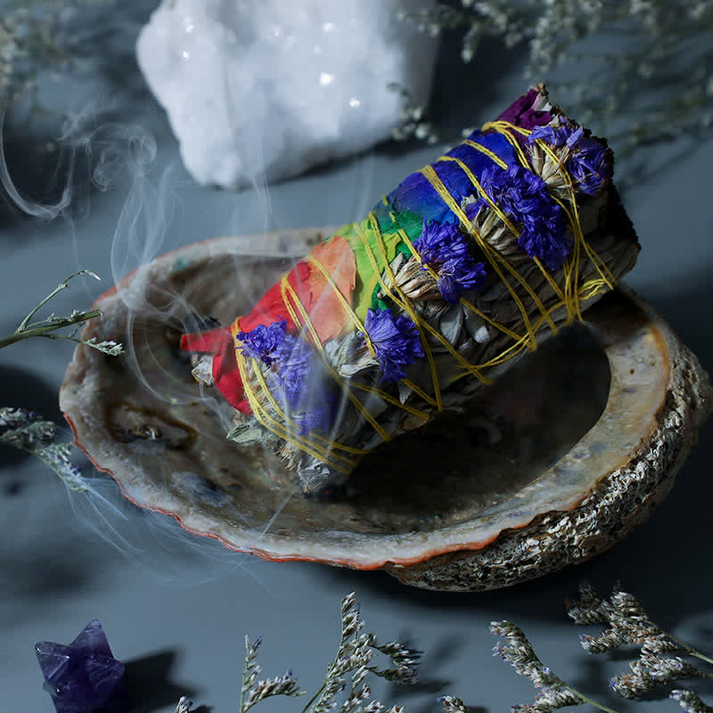 Red Rose Forget-me-not Colorful Daisy Smudge Stick for Home Cleansing Incense Healing Meditation Smudge Sticks Rituals - Image 3