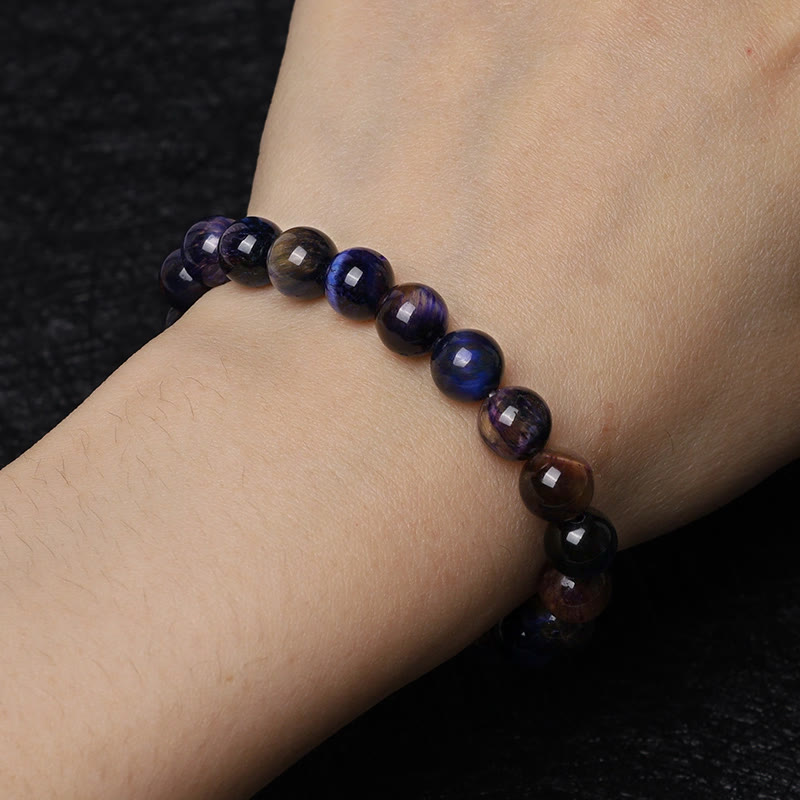 Natural Purple Tiger Eye Protection Strength Bracelet - Image 16