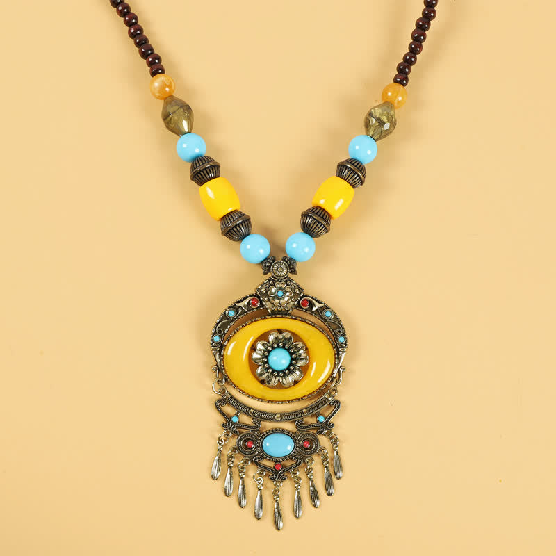 Tibetan Retro Beads Tassel Hair Decoration Hair Accessories - Image 14