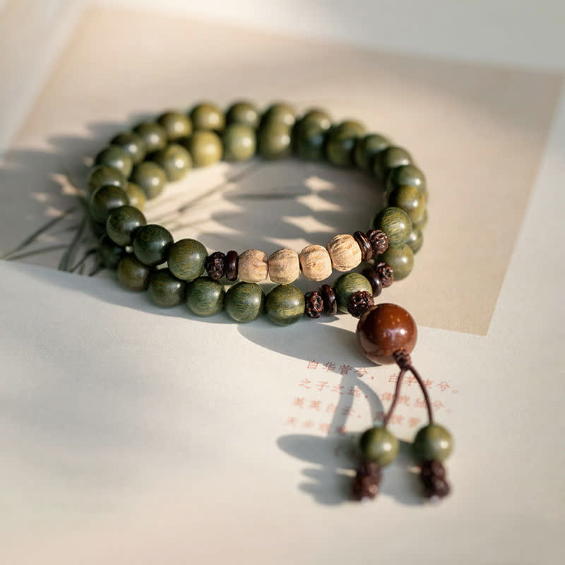 Green Sandalwood Positive Peace Bracelet - Image 7