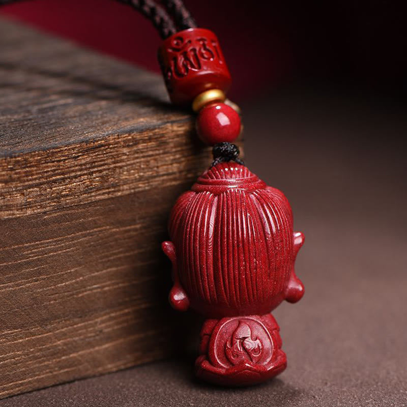 Chinese Zodiac Natal Buddha Natural Cinnabar Amulet Keep Away Evil Spirits Necklace Pendant - Image 4