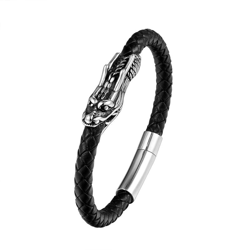 Dragon Leather Titanium Steel Luck Braided Bracelet Bangle (Extra 30% Off | USE CODE: FS30) - Image 5