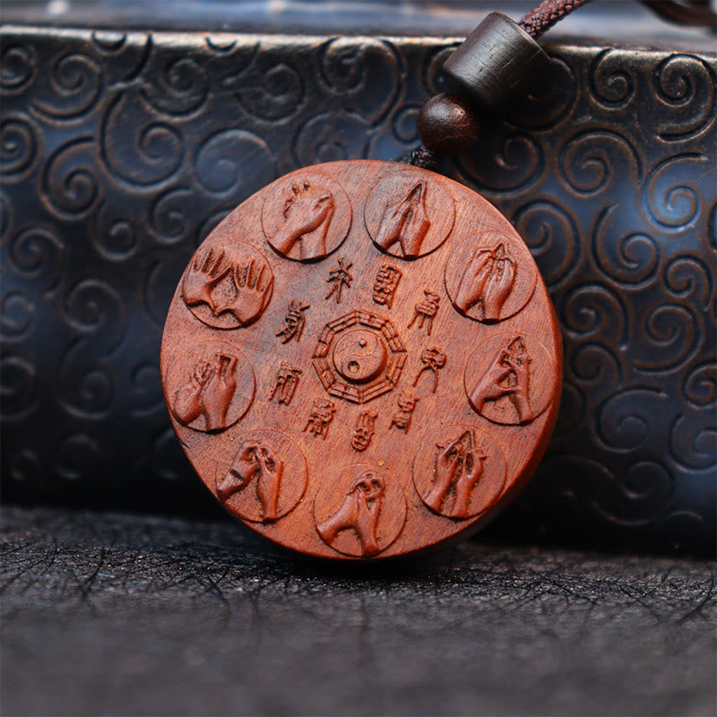 Lightning Struck Jujube Wood Yin Yang Bagua Mountain Ghosts Spend Money Protection Necklace Pendant - Image 8