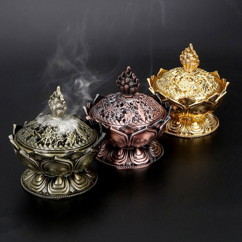 Tibetan Lotus Shaped Purify Incense Burner - Image 18