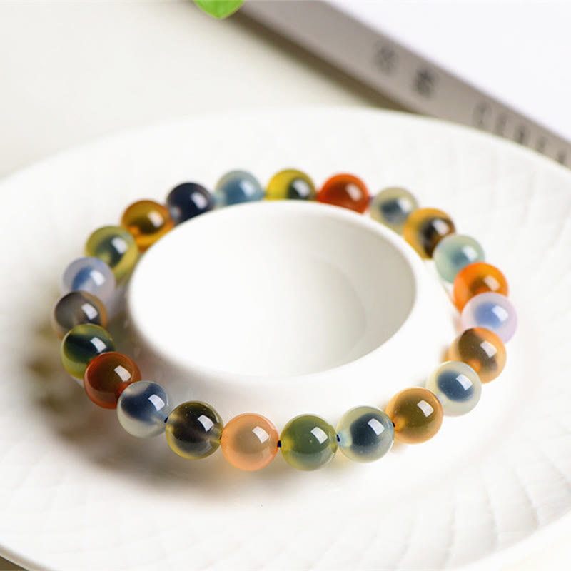 Natural Colorful Candy Agate Harmony Strength Bead Bracelet - Image 12