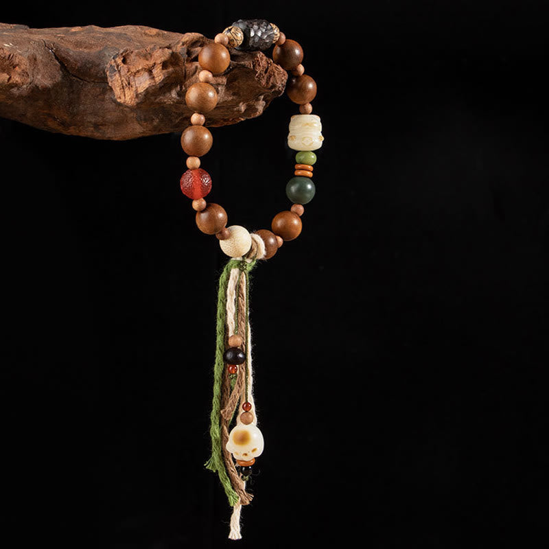 Lightning Strike Wood Bodhi Seed Cat Paw Claw Auspiciousness Protection Tassel Bracelet - Image 3