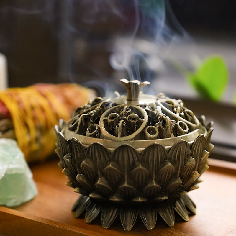 Tibetan Lotus Shaped Purify Incense Burner - Image 8