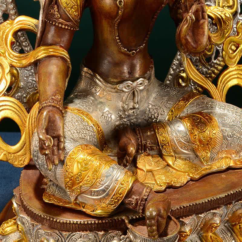 Bodhisattva Green Tara Hope Copper Statue Decoration - Image 12
