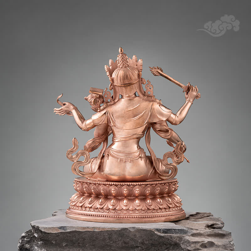 Four-armed Manjusri Bodhisattva Figurine Serenity Copper Statue Decoration - Image 5