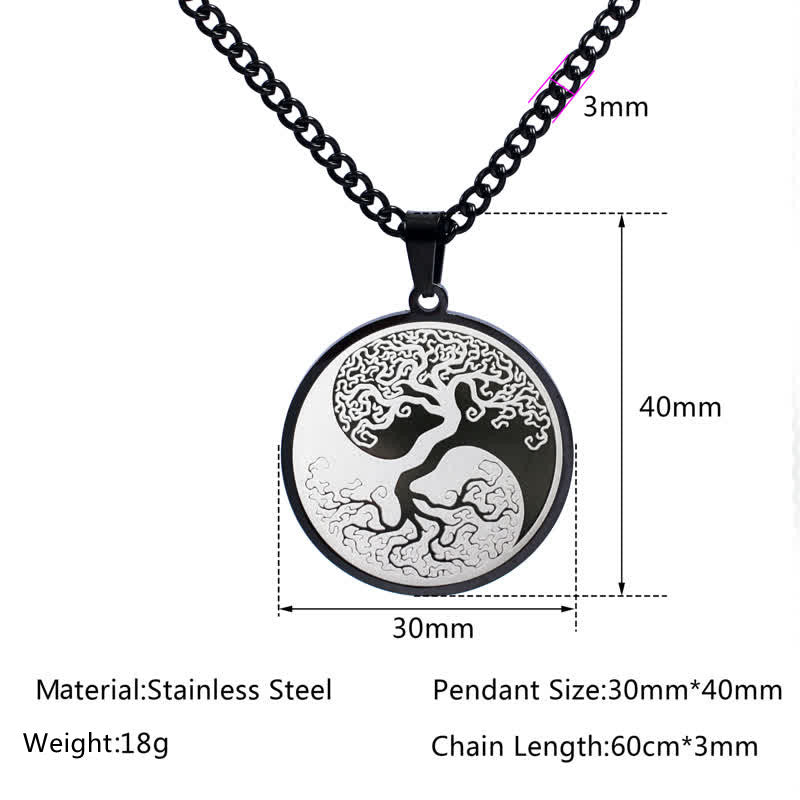 The Tree of Life Titanium Steel Connection Necklace Pendant - Image 10