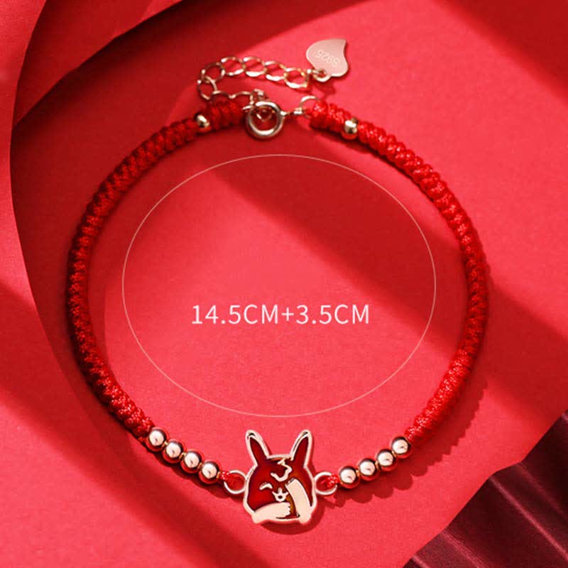 925 Sterling Silver Chinese Zodiac Luck Faith Discolor Red String Bracelet - Image 23