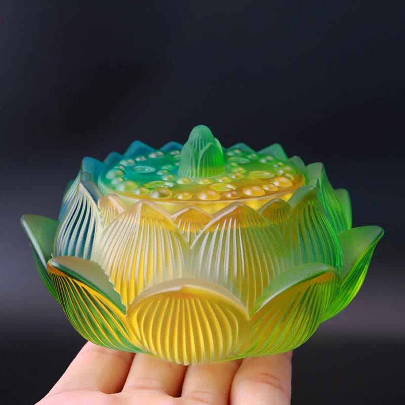 Lotus Liuli Crystal Healing Meditation Incense Burner - Image 8