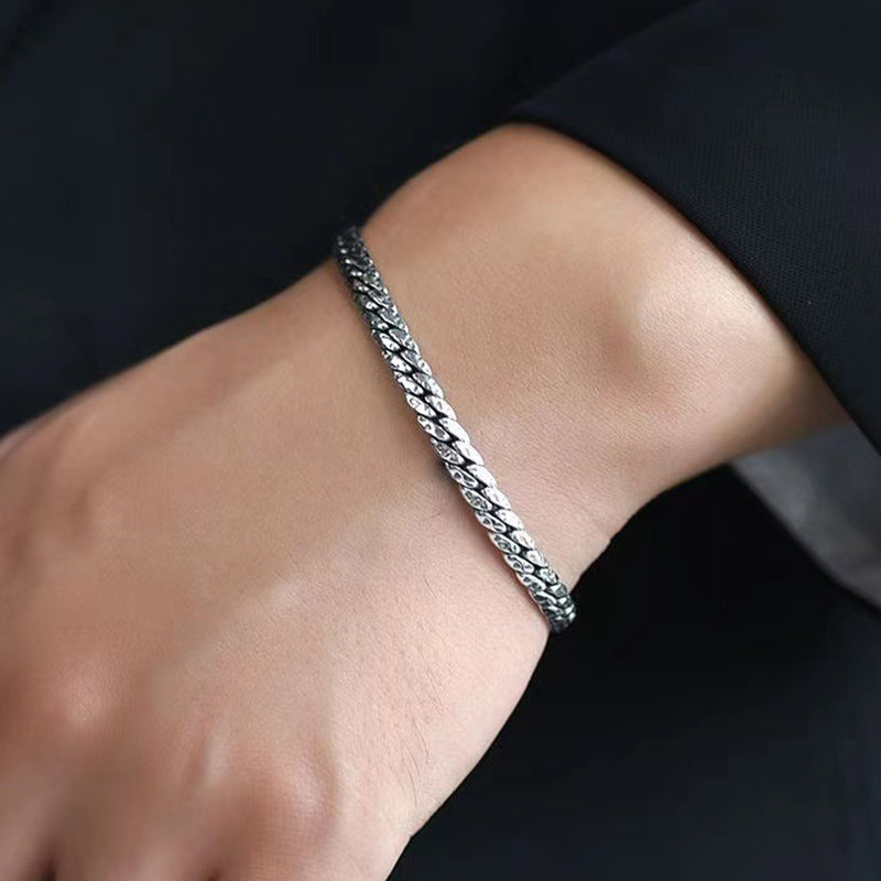 Simple Dotted Texture Design Copper Luck Buckle Bracelet - Image 4