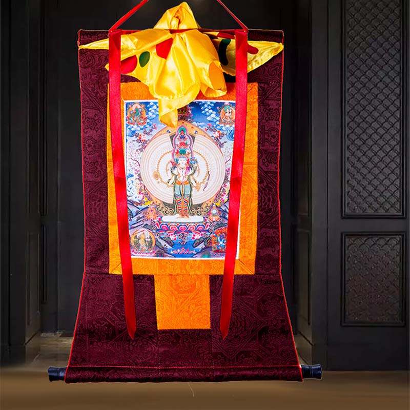Tibetan Thousand-handed Avalokitesvara Framed Thangka Blessing Decoration - Image 7