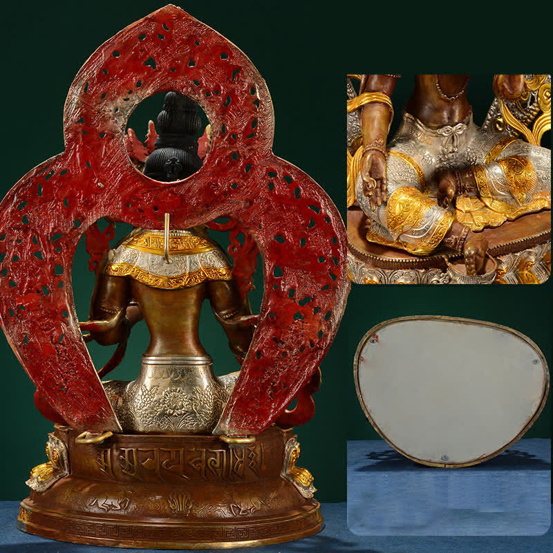 Bodhisattva Green Tara Hope Copper Statue Decoration - Image 16