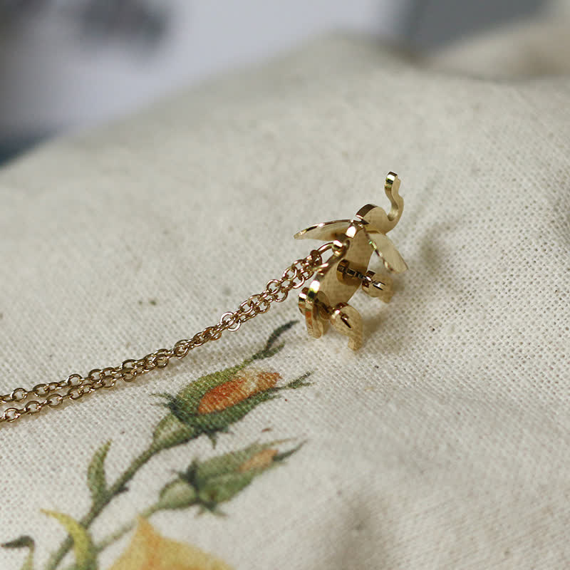 Elephant Titanium Steel Luck Necklace Chain Pendant - Image 6