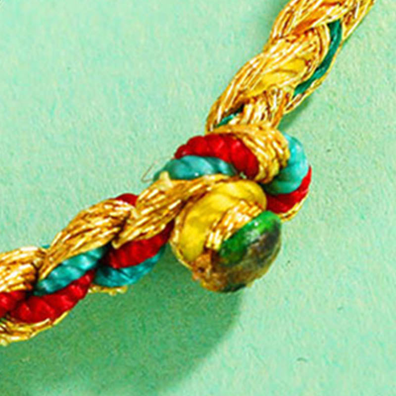 Handmade Multicolored Dragon Scale Pattern Braid String Bracelet - Image 6