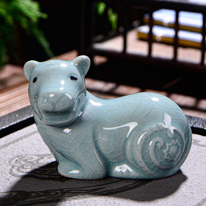 Chinese Zodiac Wealth Ceramic Tea Pet Home Figurine Decoration - Image 9