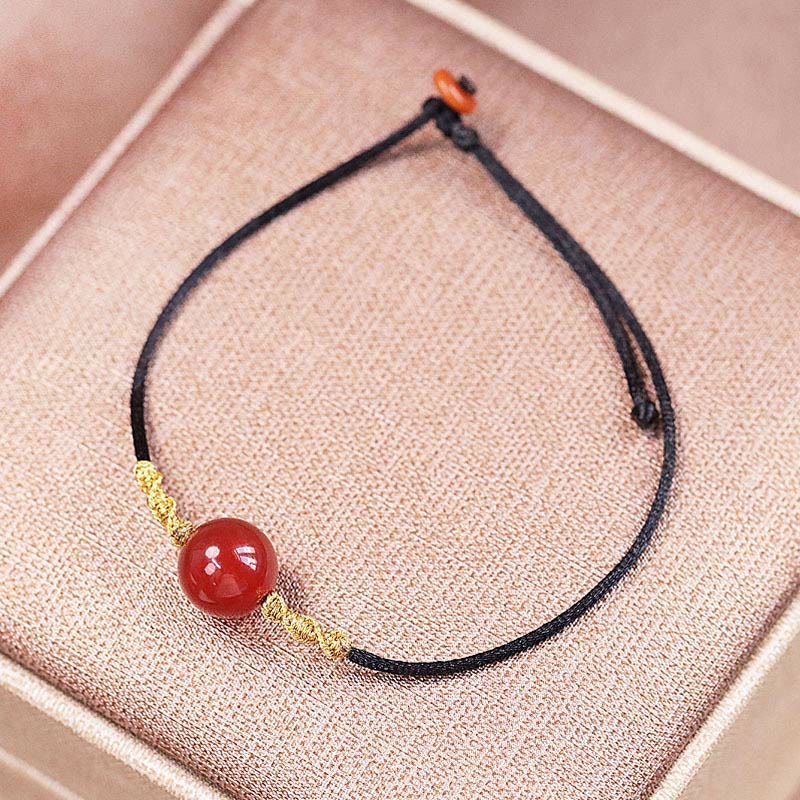Natural Red Agate Chalcedony Self-acceptance Confidence String Bead Bracelet Necklace Pendant - Image 6