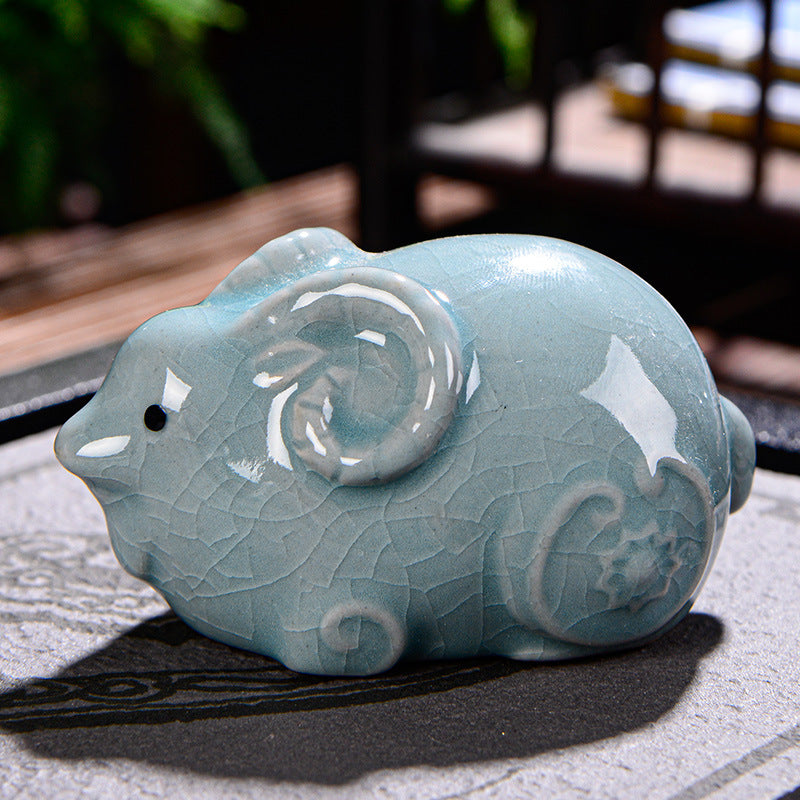 Chinese Zodiac Wealth Ceramic Tea Pet Home Figurine Decoration - Image 17