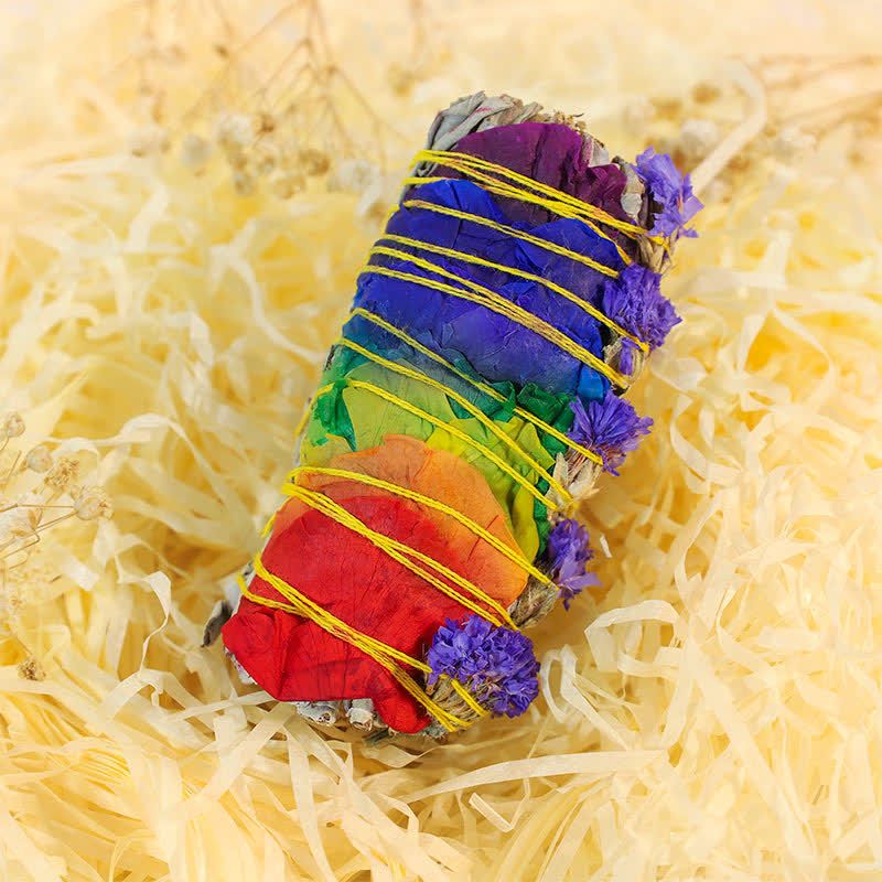 Red Rose Forget-me-not Colorful Daisy Smudge Stick for Home Cleansing Incense Healing Meditation Smudge Sticks Rituals - Image 10