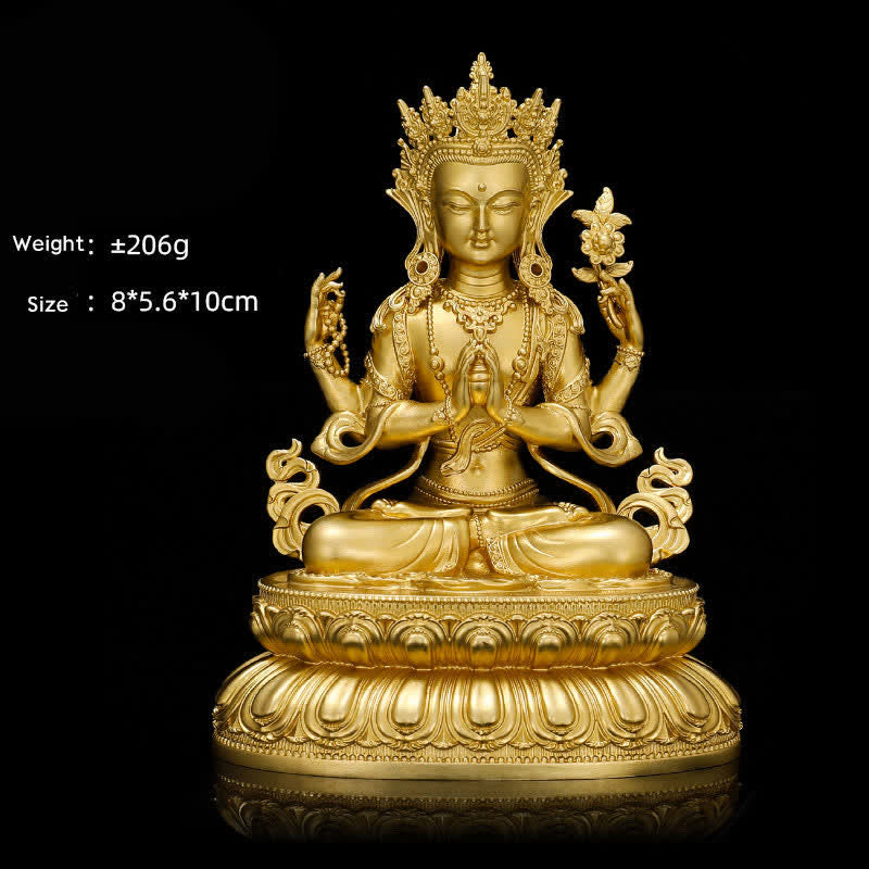 Shakyamuni Amitabha Medicine Buddha Figurine Serenity Copper Statue Home Decoration - Image 13