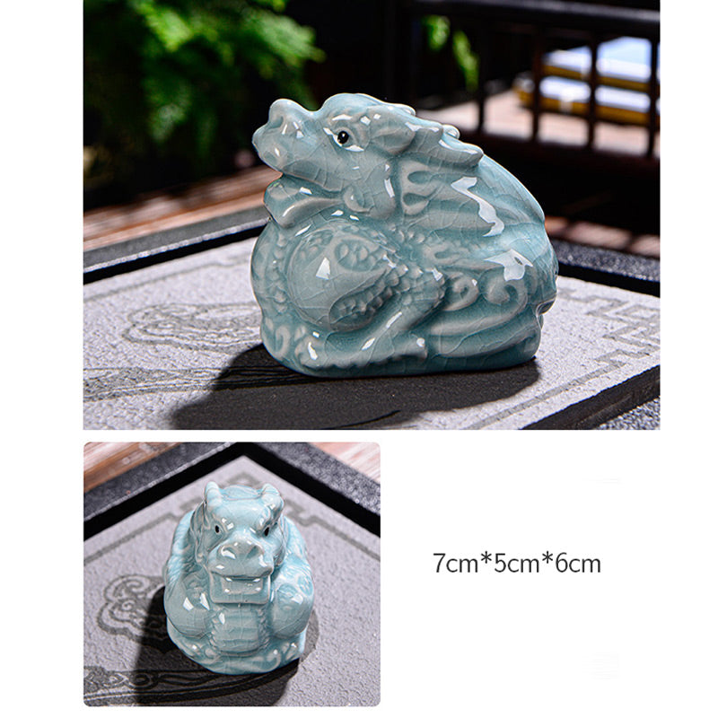 Chinese Zodiac Wealth Ceramic Tea Pet Home Figurine Decoration - Image 4
