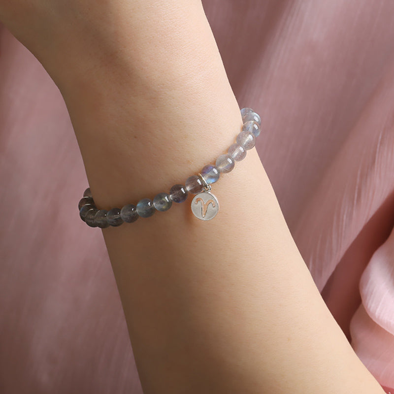 12 Constellations of the Zodiac Moonstone Charming Bracelet - Image 4