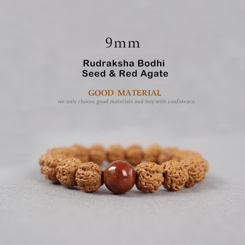 Tibet Rudraksha Bodhi Seed Dzi Bead Amber Turquoise Wealth Bracelet - Image 9