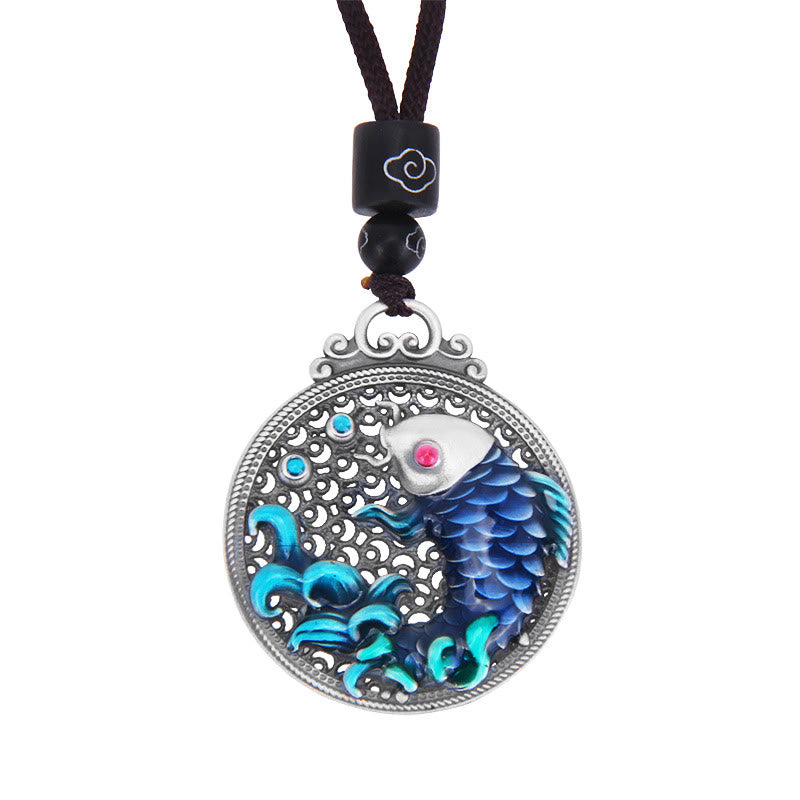 999 Sterling Silver Luck Koi Fish Success Prosperity Necklace Pendant - Image 6
