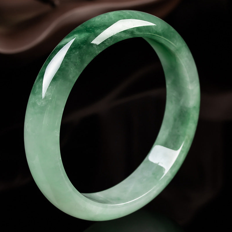 Natural Jade Fortune Blessing Bangle Bracelet