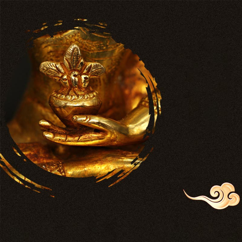 Buddha Shakyamuni Medicine Buddha Compassion Copper Gold Plated Statue Decoration - Image 12