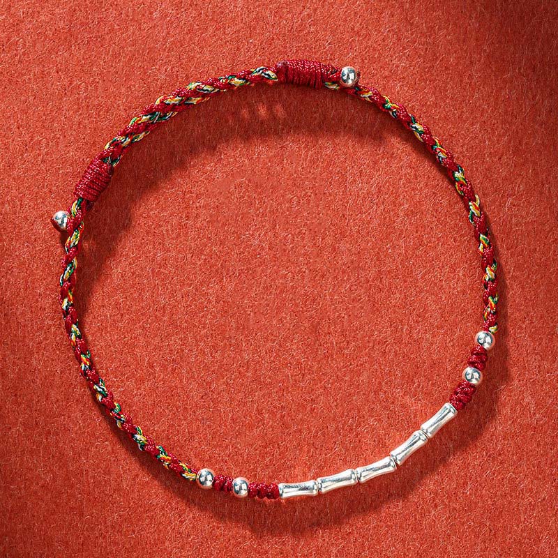 Tibet Handmade Multicolored Bamboo Protection Braided String Bracelet