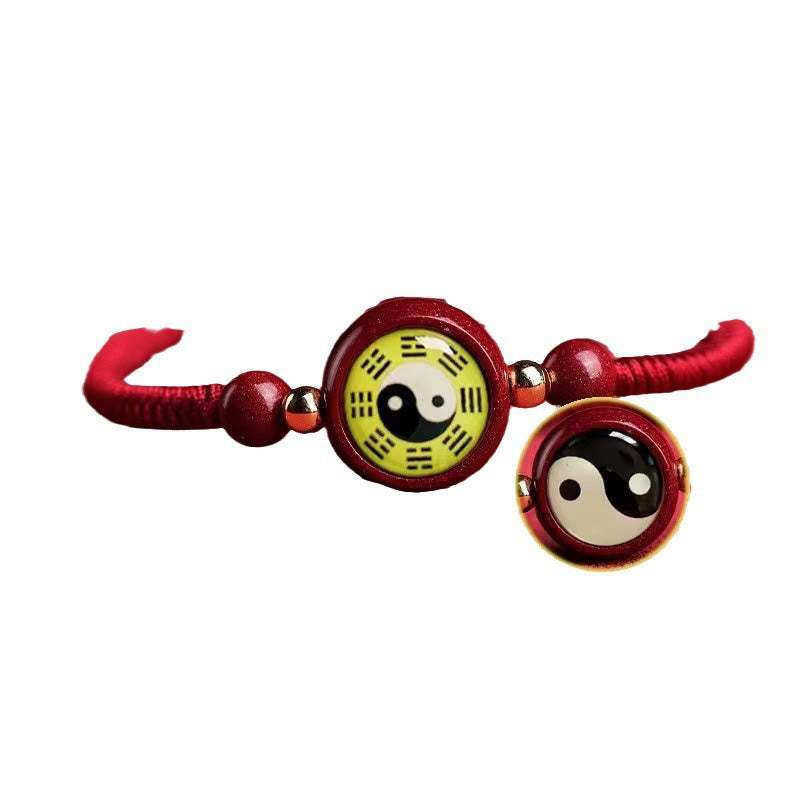 Lucky Cinnabar Red String Yin Yang Symbol Bagua Blessing Bracelet - Image 12