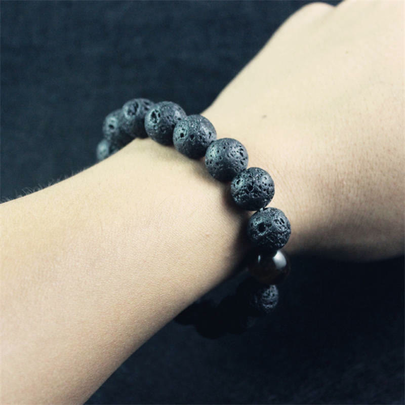 Lava Rock Tiger Eye Stone Peace Healing Bracelet - Image 4