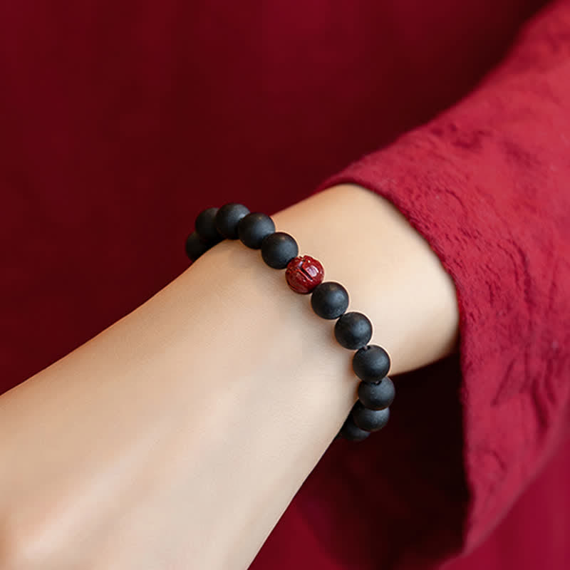 Tibetan Cypress Cinnabar Lotus Healing Bracelet - Image 3
