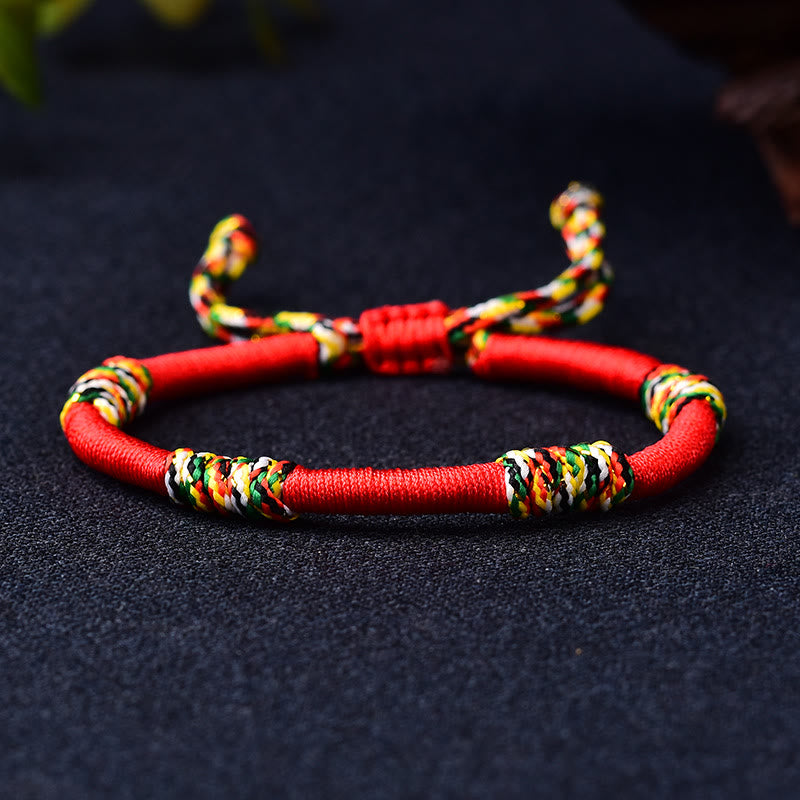 Tibetan Handmade Colorful King Kong Knot Lucky Protection Braid String Bracelet - Image 4