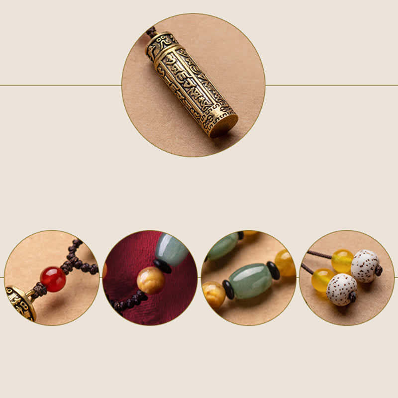 Buddhastoneshop Tibet Om Mani Padme Hum Agate Shurangama Sutra Protection Necklace Pendant - Image 18