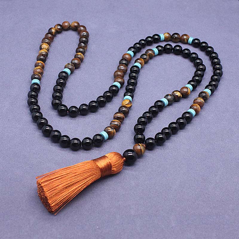 Tibetan Black Onyx Peaceful Mala Set - Image 3