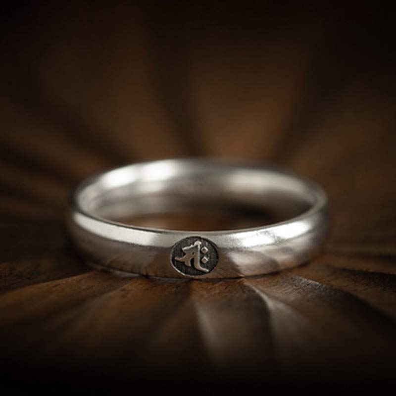 925 Sterling Silver Chinese Zodiac Natal Buddha Blessing Couple Ring - Image 20