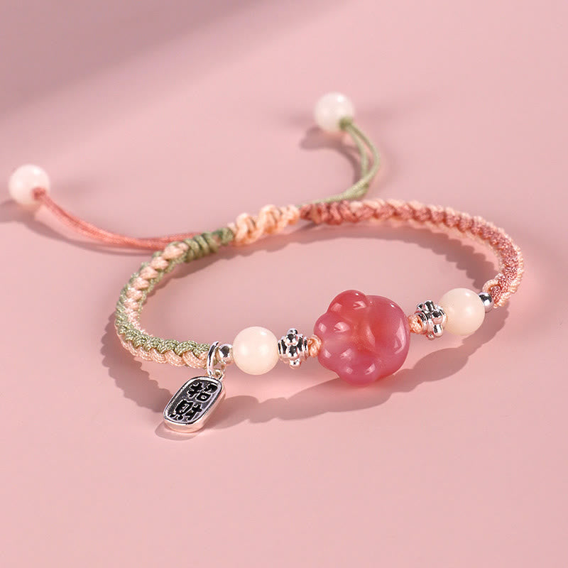 Yanyuan Agate Cat Claw Paw White Bodhi Seed Fu Character Positive Braided Rope Bracelet - Image 10