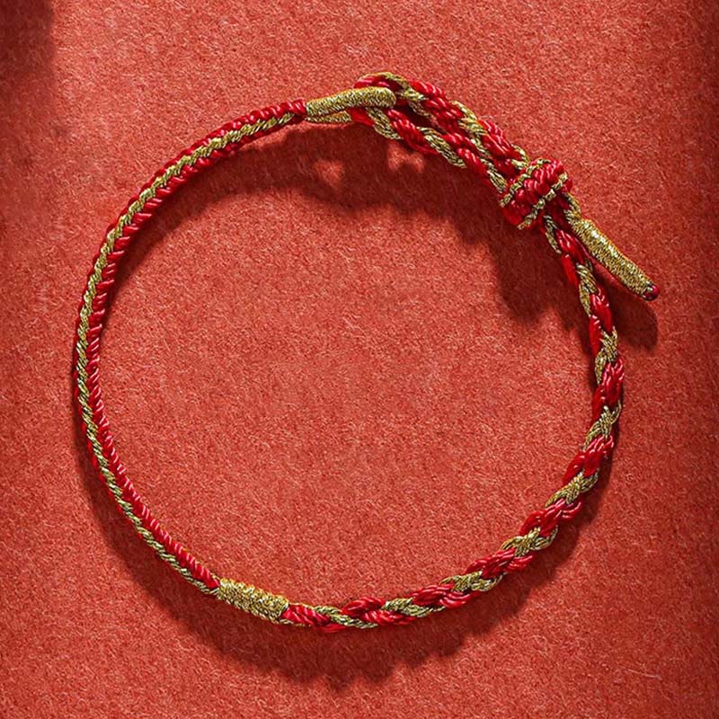 Handmade Chinese Zodiac Rabbit Rooster Rat Horse Dragon Protection Braid String Bracelet - Image 9