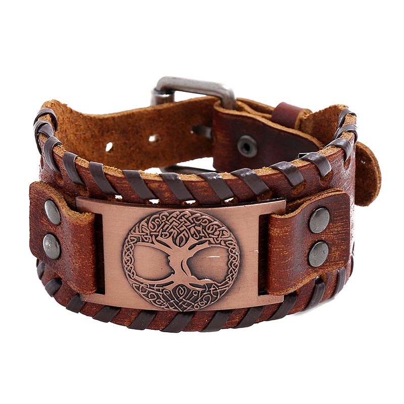 Lucky Tree Of Life Balance Leather Bracelet