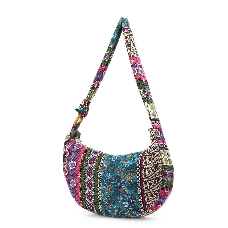 Cotton Stripes Print Crossbody Bag Shoulder Bag - Image 9