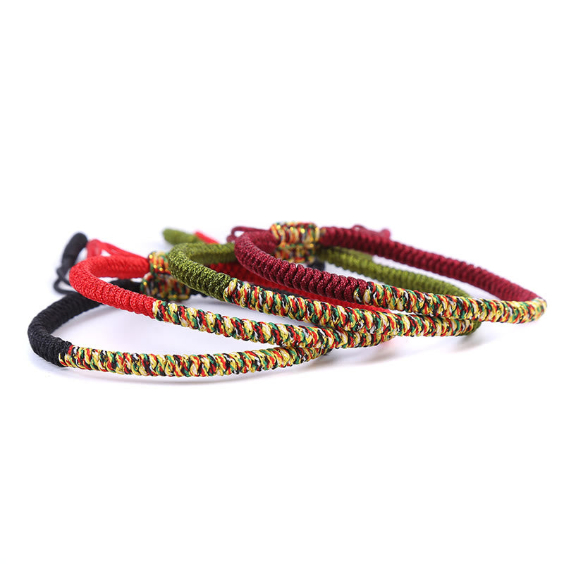 Tibetan Handmade Multicolor King Kong Knot Luck Strength Braided Bracelet - Image 13